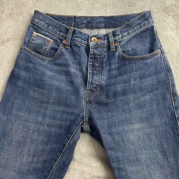 Taylor Stitch Jeans Mens 26x23” Democratic Selvedge Red Line Blue Wash Denim - Picture 10 of 16